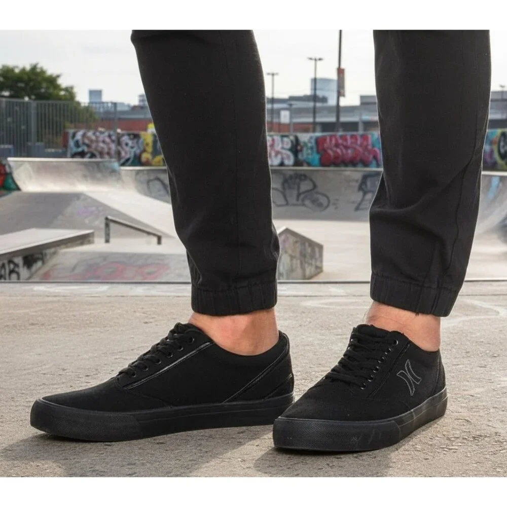 Hurley 8 Sneaker Men Arlo Canvas Lace-up Casual Shoes Classic Black Athleisure